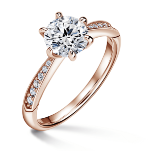 Minerva Side Stones | Zásnubní prsten se středovým kamenem 1.310ct, růžové zlato, s diamanty 58