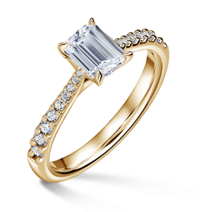 Arlene Side Stones | Zásnubní prsten se středovým kamenem 1.000ct, žluté zlato, s diamanty 57