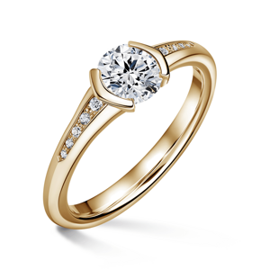 Harmonia | Zásnubní prsten se středovým kamenem 1.000ct, žluté zlato, s diamanty 52