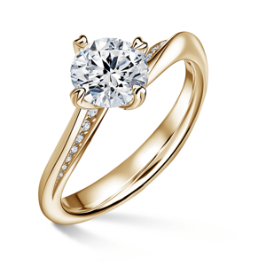 Freya Side Stones | Zásnubní prsten se středovým kamenem 1.310ct, žluté zlato, s diamanty 52