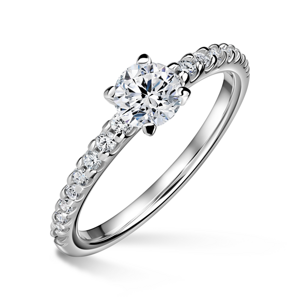 Aria | Zásnubní prsten se středovým kamenem 0.700ct, bílé zlato, s diamanty 50