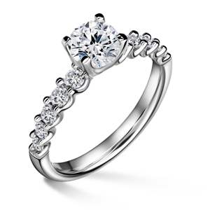 Dafné | Zásnubní prsten se středovým kamenem 0.900ct, bílé zlato, s diamanty 56