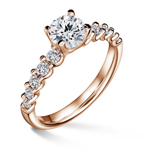 Dafné | Zásnubní prsten se středovým kamenem 0.900ct, růžové zlato, s diamanty 59