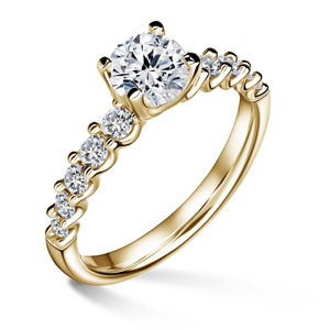 Dafné | Zásnubní prsten se středovým kamenem 0.900ct, žluté zlato, s diamanty 61
