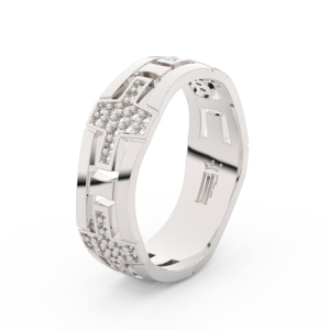 Dámský snubní prsten Danfil DLR3042 bílé zlato, zirkony, povrch lesk 46