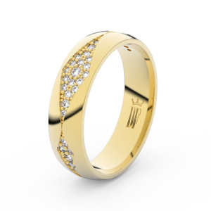 Dámský snubní prsten Danfil DLR3074 žluté zlato, se zirkony, povrch lesk 46