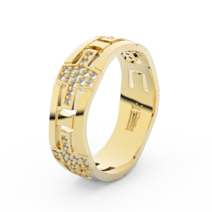 Dámský snubní prsten DF 3042 ze žlutého zlata, s brilianty 48