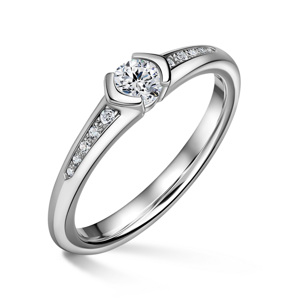 Harmonia | Zásnubní prsten se středovým kamenem 0.180ct, bílé zlato, s diamanty 53