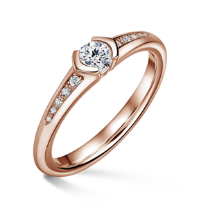 Harmonia | Zásnubní prsten se středovým kamenem 0.180ct, růžové zlato, s diamanty 60