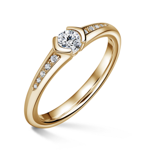 Harmonia | Zásnubní prsten se středovým kamenem 0.180ct, žluté zlato, s diamanty 54