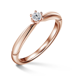 Minerva | Zásnubní prsten se středovým diamantem 0.085ct, růžové zlato 58