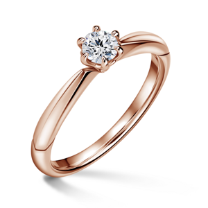 Minerva | Zásnubní prsten se středovým diamantem 0.25 ct, růžové zlato 56