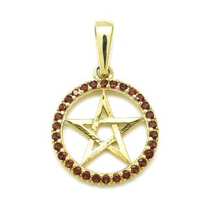 Aranys Zlatý přívěsek pentagram, Granát 17103