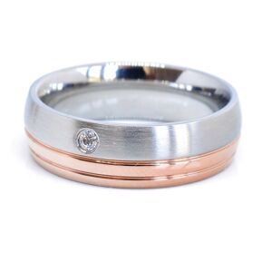 Aranys Ocelový snubní prsten zlacený s kamínkem, 55 03651