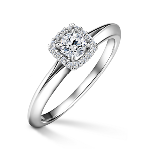 Odette | Zásnubní prsten se středovým diamantem 0.25ct, bílé zlato, s diamanty 60