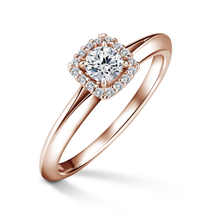 Odette | Zásnubní prsten se středovým diamantem 0.25ct, růžové zlato, s diamanty 63