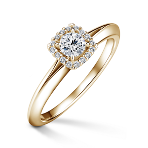 Odette | Zásnubní prsten se středovým diamantem 0.25ct, žluté zlato, s diamanty 50