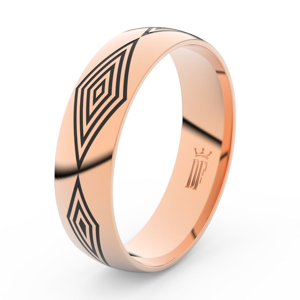 Pánský snubní prsten Danfil DLR3075 růžové zlato, bez kamene, povrch lesk 47
