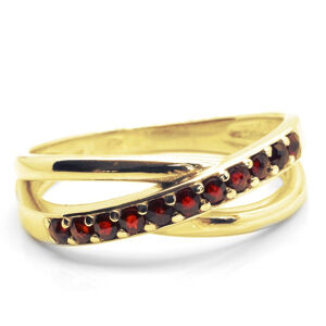 Aranys Zlatý prsten elegant český granát, 52, Zlato Au 585/1000 11624