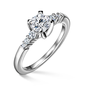 Sierra | Zásnubní prsten se středovým kamenem 0.700ct, bílé zlato, s diamanty 56
