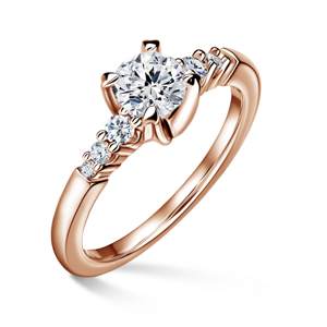 Sierra | Zásnubní prsten se středovým kamenem 0.700ct, růžové zlato, s diamanty 62