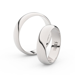 Snubní prsteny z bílého zlata, 4.7 mm, půlkulatý, pár - 2E50
