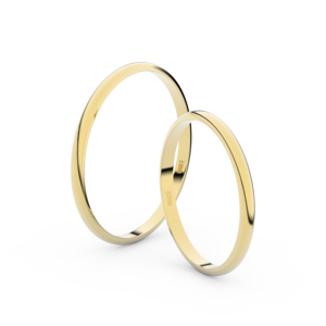 Snubní prsteny ze žlutého zlata, 1.7 mm, půlkulatý, pár - 4I17