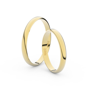 Snubní prsteny ze žlutého zlata, 2.5 mm, půlkulatý, pár - 4G25