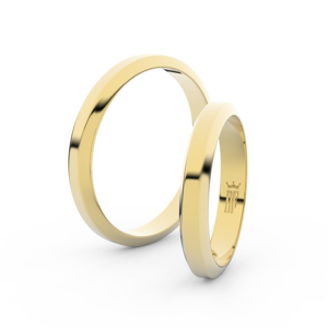 Snubní prsteny ze žlutého zlata, 3.15 mm, lichoběžný, pár - 6B32