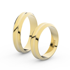 Snubní prsteny ze žlutého zlata, 4.8 mm, konkávní, pár - 4B45
