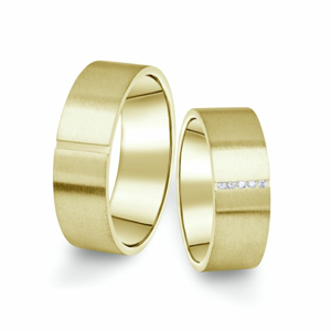Snubní prsteny ze žlutého zlata s brilianty, pár - 17