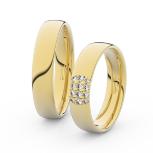 Snubní prsteny ze žlutého zlata s brilianty, pár - 3021