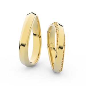 Snubní prsteny ze žlutého zlata s brilianty, pár - 3023