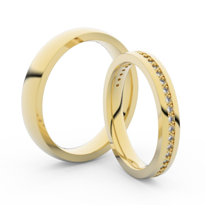 Snubní prsteny ze žlutého zlata s brilianty, pár - 3896