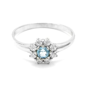 Granát Stříbrný prsten pravý topaz a zirkon kytička, 70 17007