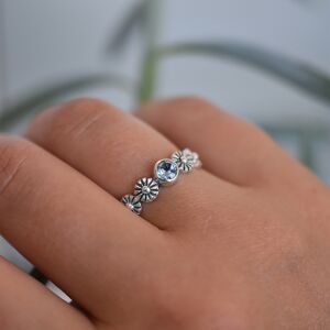 Aranys Stříbrný prsten akvamarín, 55 00868