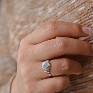 Aranys Stříbrný prsten kulatý měsíční kámen, 59 02497