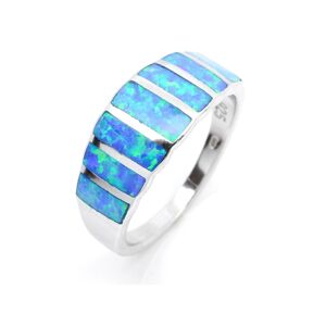 Aranys Stříbrný prsten opál modrý, 52 04138