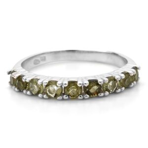 Aranys Stříbrný prsten s vltavíny Valie, 60 15110