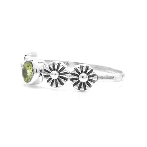 Aranys Stříbrný prsten olivín kytičky, 54 06345