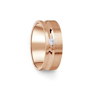 Zlatý dámský prsten DF 07/D z růžového zlata, s briliantem 46