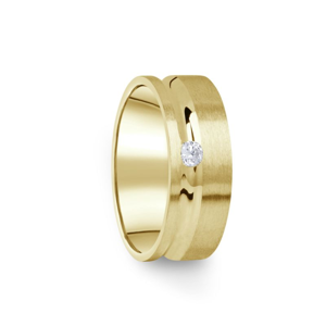 Zlatý dámský prsten DF 07/D ze žlutého zlata, s briliantem 46