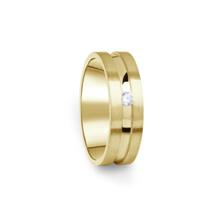 Zlatý dámský prsten DF 08/D ze žlutého zlata, s briliantem 60
