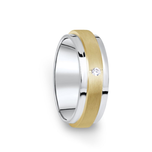 Zlatý dámský prsten DF 12/D, žluté a bílé zlato, s briliantem 46
