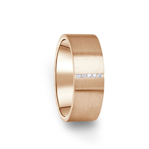 Zlatý dámský prsten DF 17/D z růžového zlata, s briliantem 58