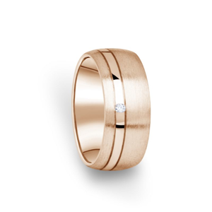 Zlatý dámský prsten DF 18/D z růžového zlata, s briliantem 47