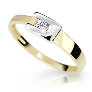 Zlatý dámský prsten DF 2039 ze žlutého zlata, s briliantem 47