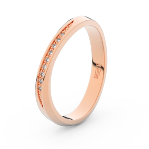 Zlatý dámský prsten DF 3017 z růžového zlata, s brilianty 50