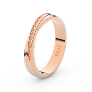 Zlatý dámský prsten DF 3019 z růžového zlata, s brilianty 58