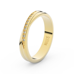 Zlatý dámský prsten DF 3019 ze žlutého zlata, s brilianty 54